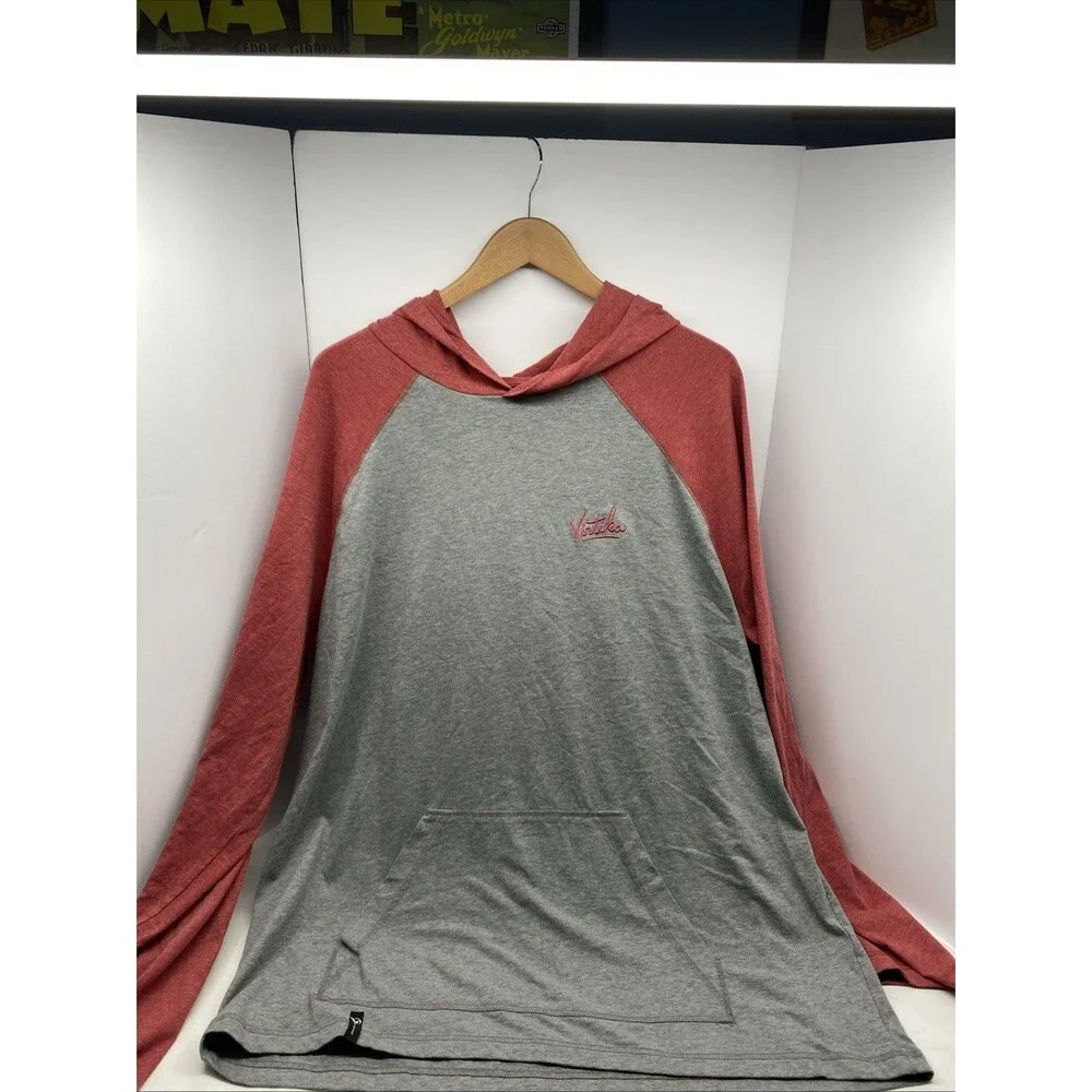 Virtika Tall Fit Raglan Hoodie | Grey & Red | 2XL Steez Streetwear